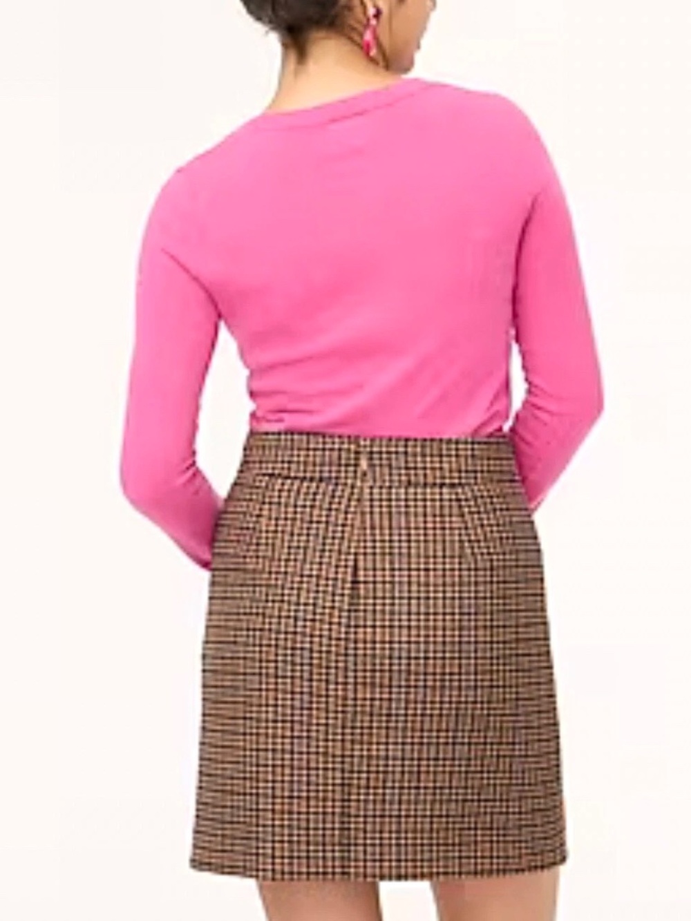 J. Crew Wool Blend Houndstooth Mini Skirt A-Line Camel Multi Women’s 6 US - Picture 8 of 12